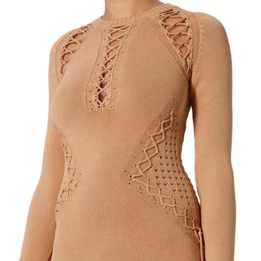 RONNY KOBO Brighton Lace-up Long Sleeve Dress XS